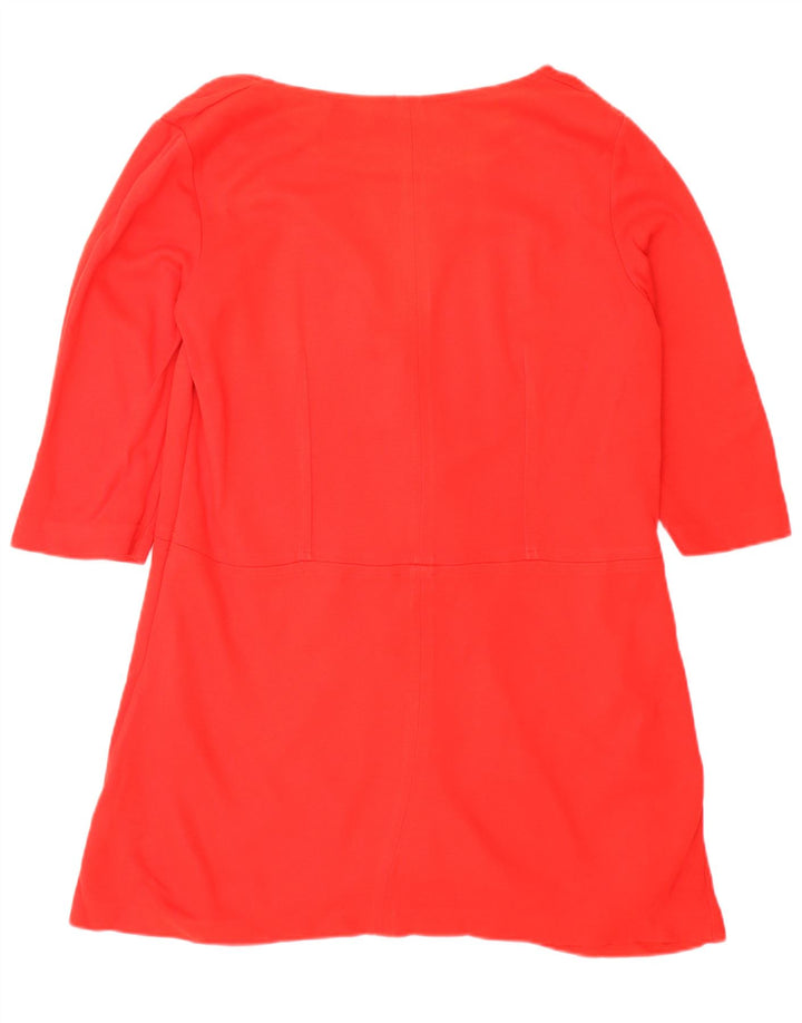 Abito a tunica con maniche a 3/4 da donna Zara UK 16 grande rosso in poliestere