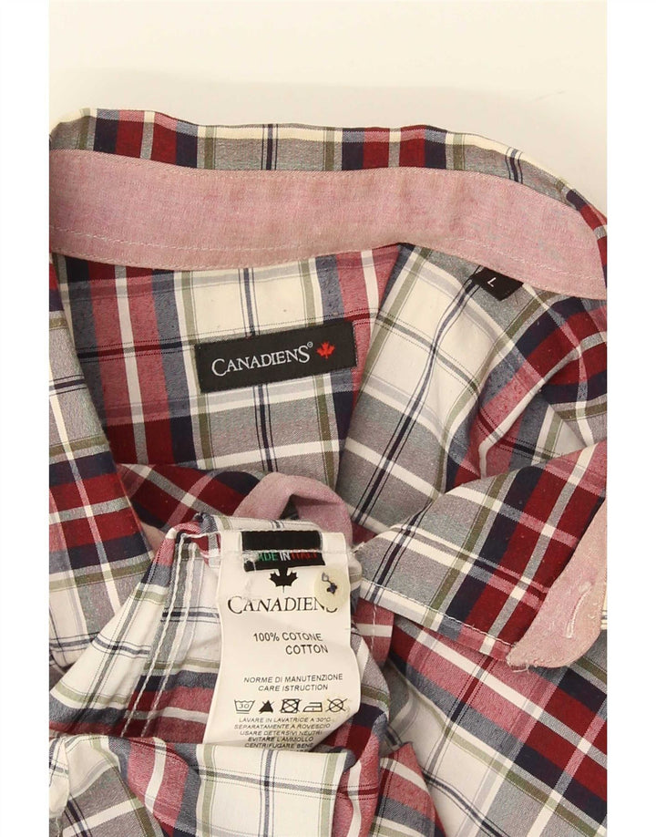 Canadiens Camicia da uomo in flanella di cotone a quadri rossi grandi
