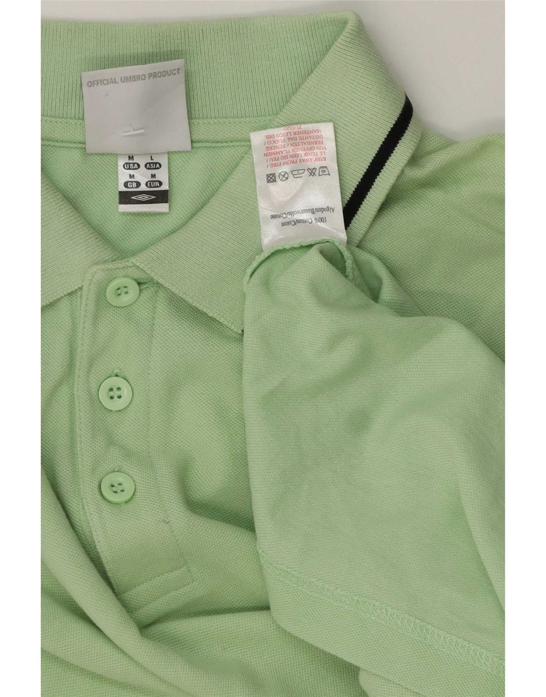 Polo Umbro da uomo in cotone a righe verde medio