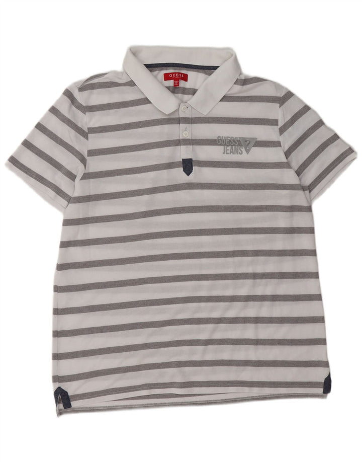 Polo da uomo Guess 2XL a righe bianche