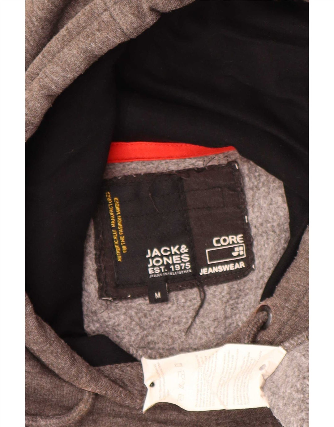 Maglione con cappuccio grafico da uomo Jack & Jones in cotone grigio medio