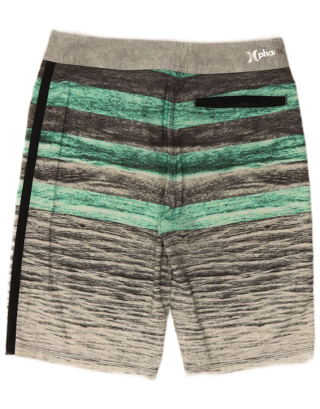 Pantaloncini da bagno da uomo Hurley piccoli in poliestere a righe grigie
