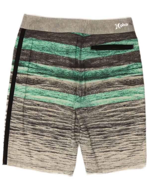 Pantaloncini da bagno da uomo Hurley piccoli in poliestere a righe grigie