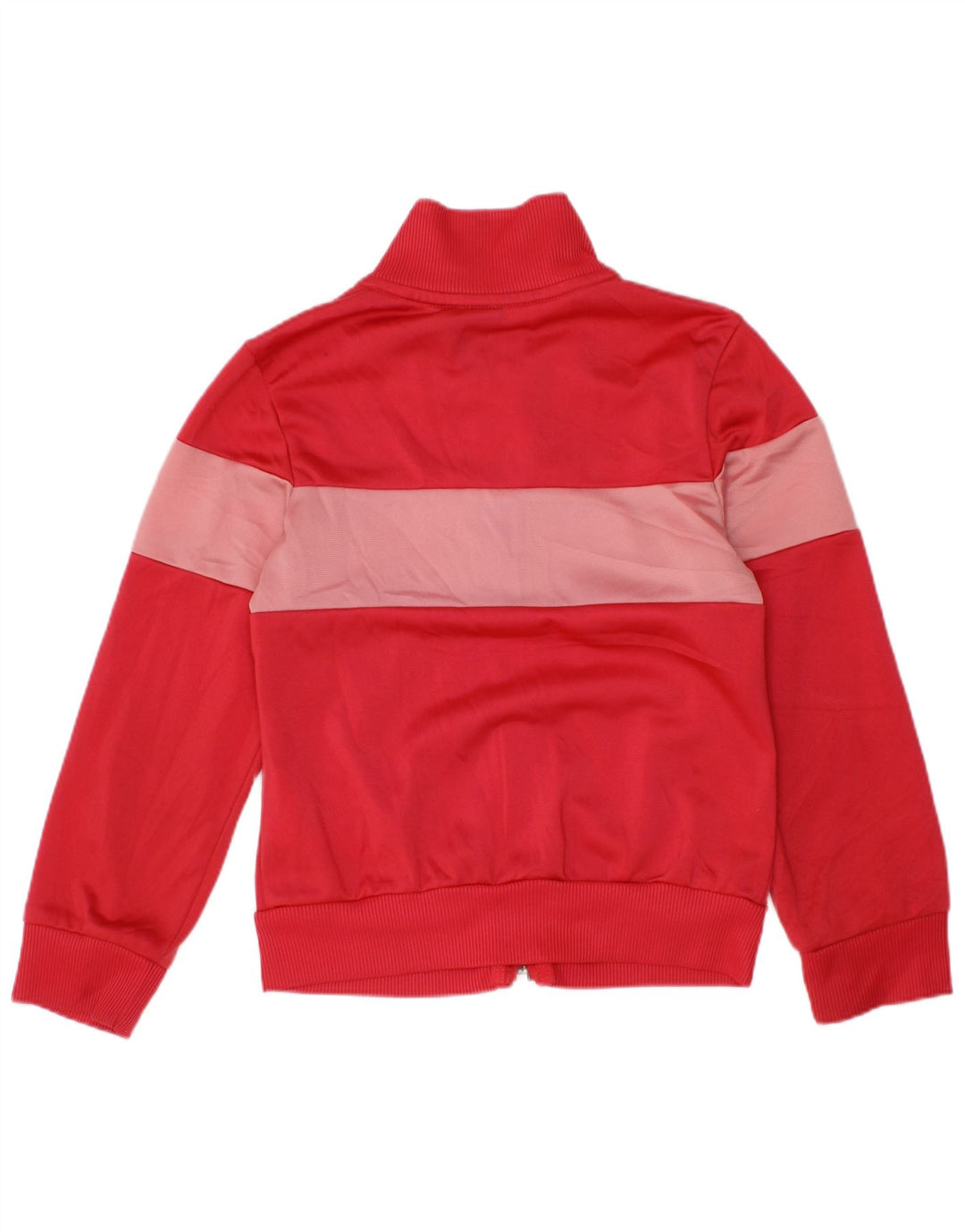 Giacca superiore della tuta da ragazza Adidas 5-6 anni in poliestere color block rosso