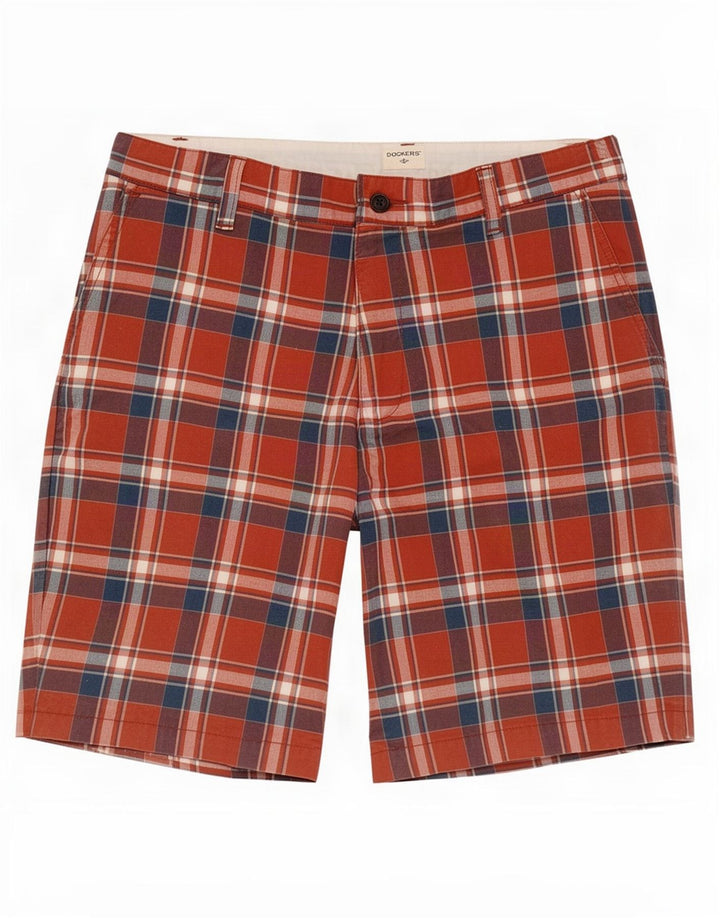 Pantaloncini chino da uomo Dockers W34 cotone a quadri rossi grandi