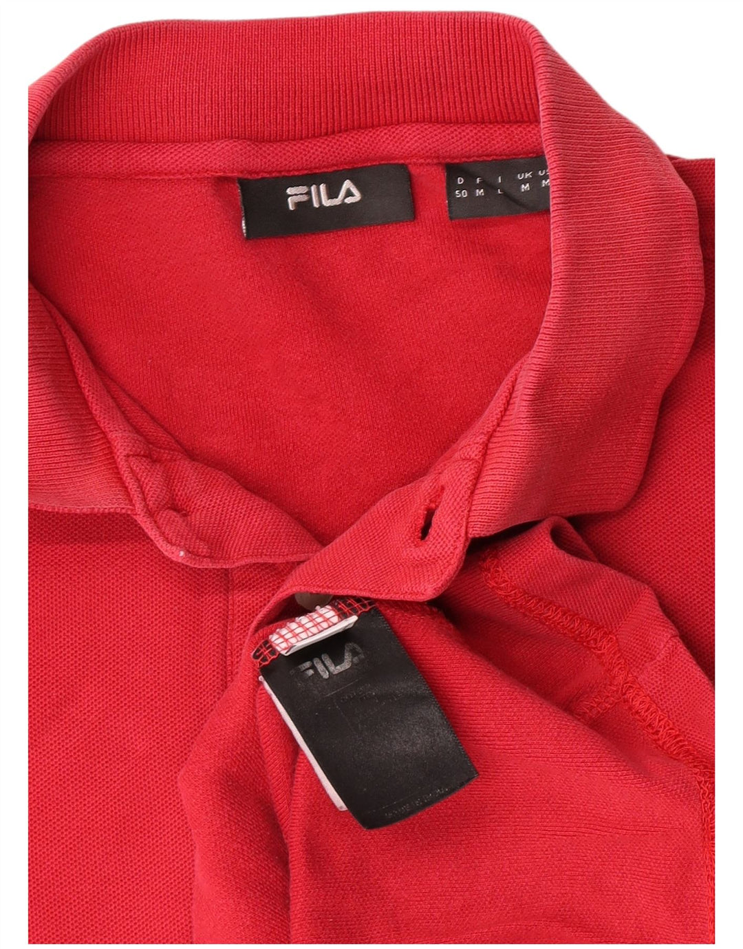 Polo da uomo Fila in cotone rosso medio