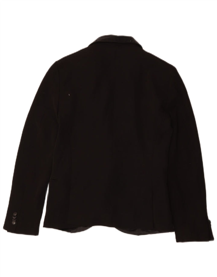 Giacca Blazer a 1 Bottone ZARA da Donna UK 10 Piccola in Poliestere Nero