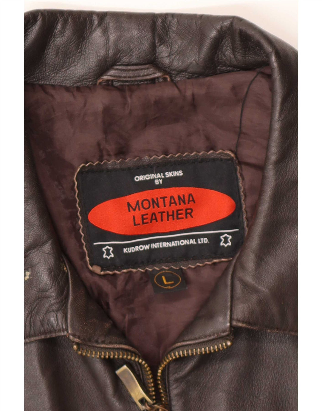 Giacca in pelle da uomo MONTANA UK 40 grande marrone