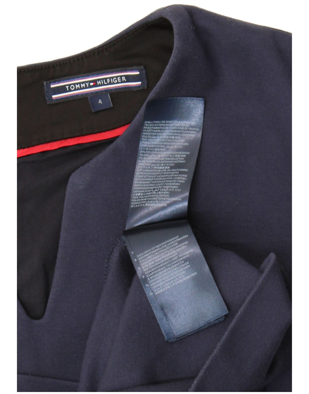 Abito tubino da donna Tommy Hilfiger US 4 Small in viscosa blu navy