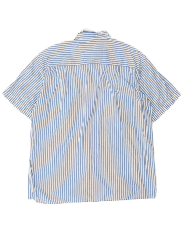 Camicia vintage da uomo a maniche corte XL a righe blu