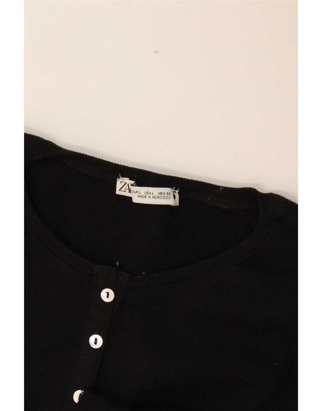 Top Zara da donna a maniche lunghe UK 14 grande nero