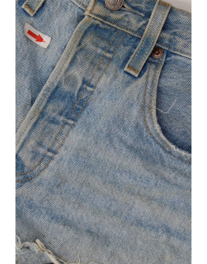 Pantaloncini Levi's da donna 501 in denim invecchiato W26 piccolo cotone blu