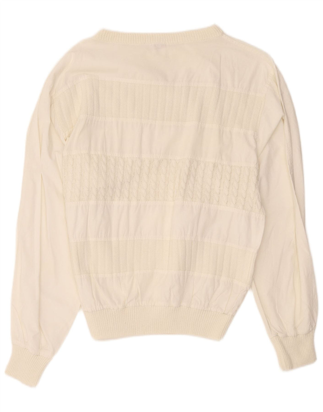 Maglione maglione vintage da uomo con scollo a barca IT 48 cotone bianco sporco medio