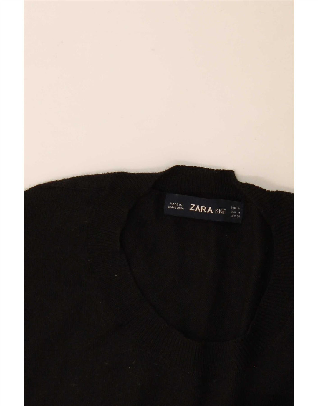 Maglione maglione girocollo da donna Zara UK 14 medio nero