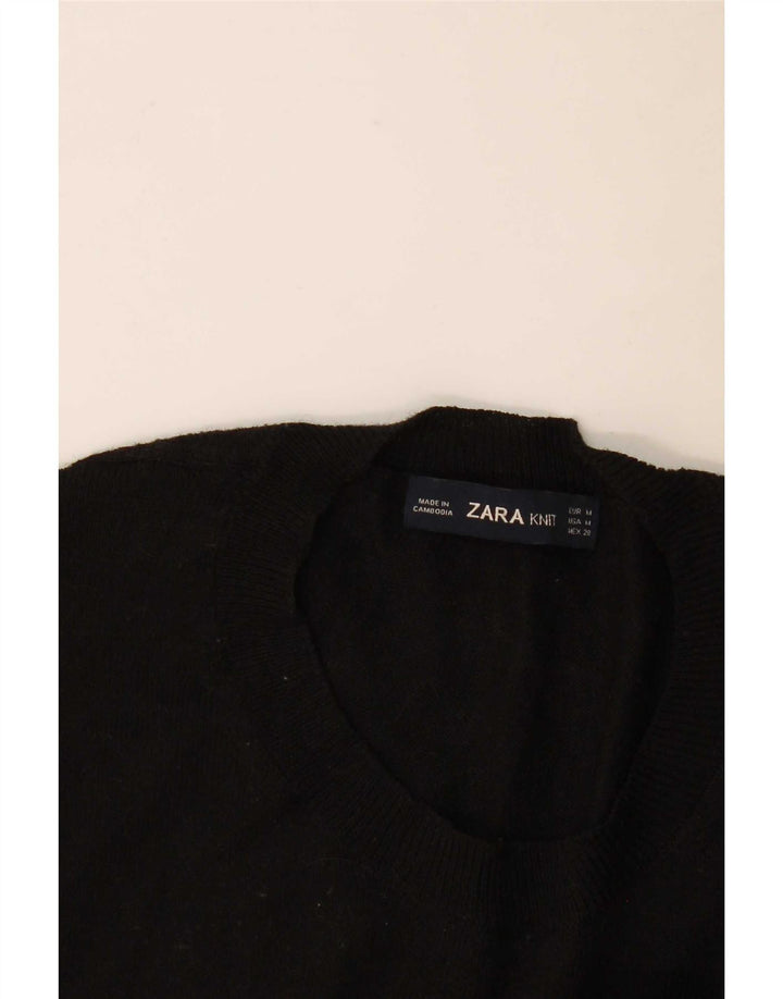 Maglione maglione girocollo da donna Zara UK 14 medio nero