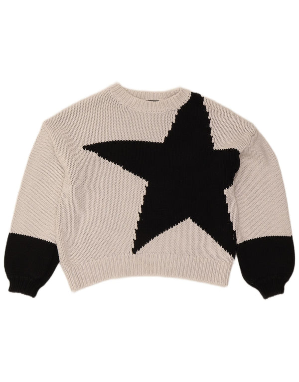 MINT VELVET Maglione da donna con scollo a barca corto UK 14 Bianco medio
