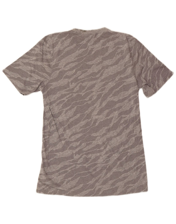 T-shirt grafica da uomo Adidas Top in cotone grigio con stampa animalier
