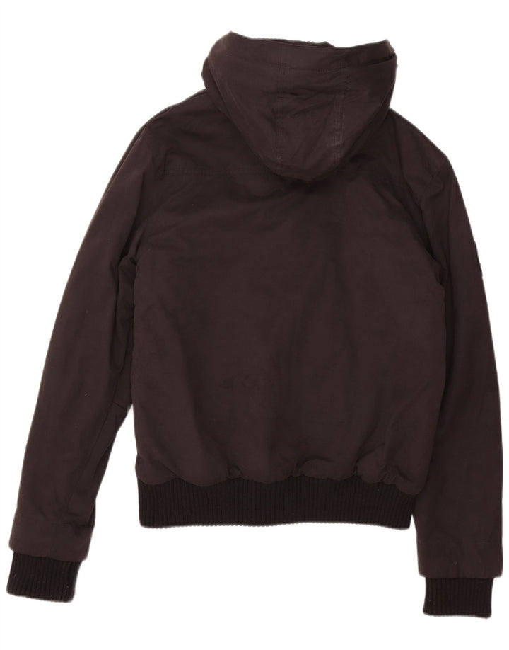 Giubbotto bomber con cappuccio da donna Windbomber Superdry UK 16 grande poliestere nero