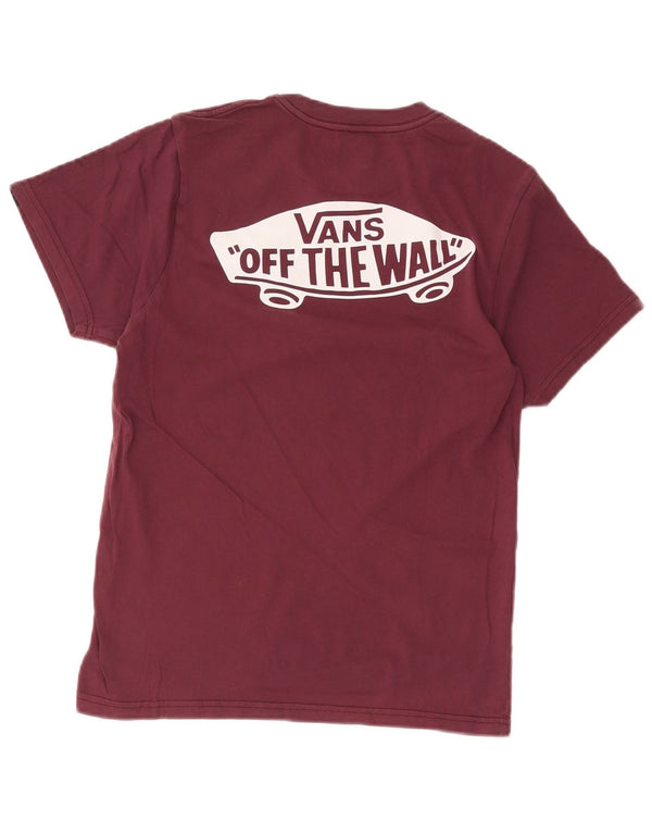 T-shirt grafica da uomo slim fit di Vans, piccola, in cotone bordeaux