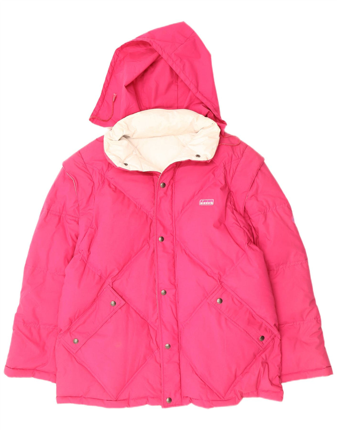Giacca imbottita reversibile con cappuccio da uomo Diadora UK 40 Large in poliestere rosa