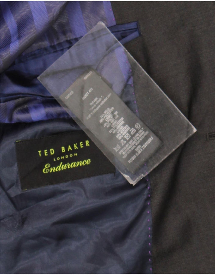 Giacca blazer da uomo a 2 bottoni Ted Baker UK 38 Lana grigio medio