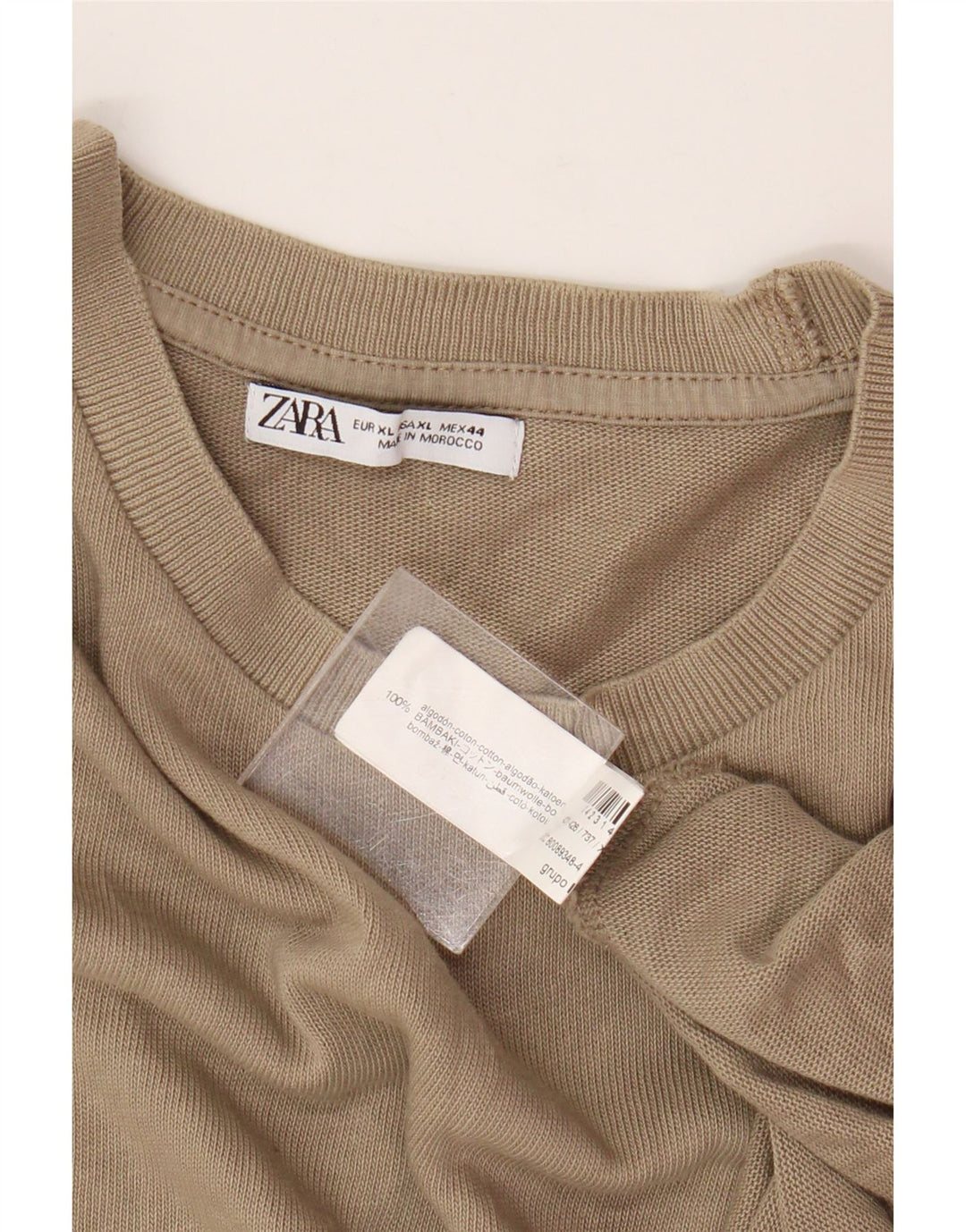 T-shirt Zara da uomo Top XL in cotone beige