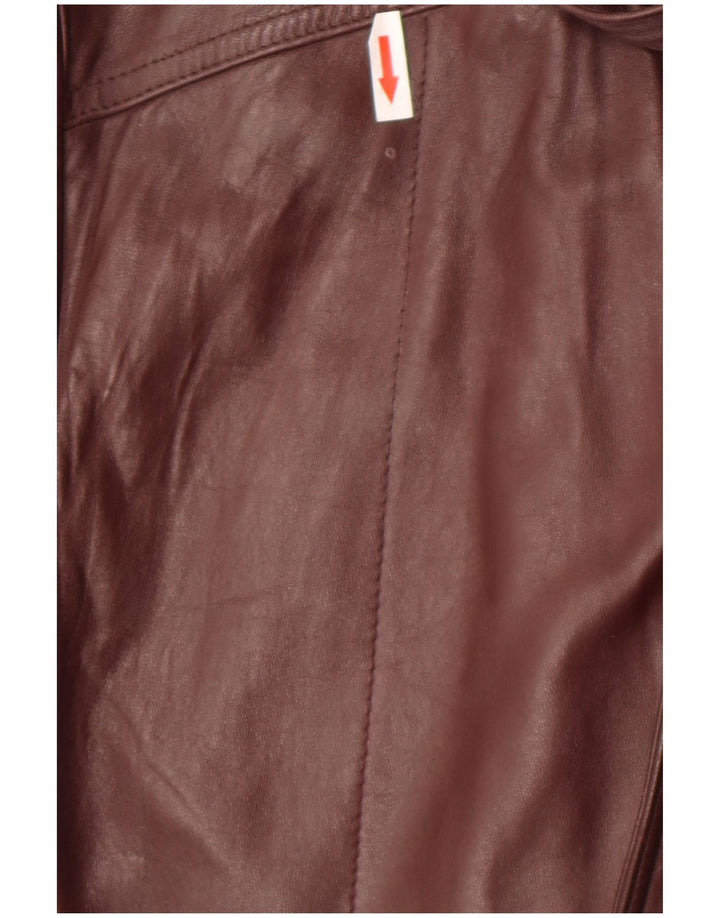 C&A Cappotto in pelle militare da uomo UK 40 Grande pelle marrone