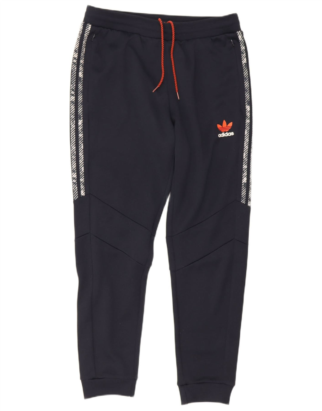 Pantaloni da tuta con grafica Adidas da uomo, pantaloni da jogging, grandi, in poliestere blu navy