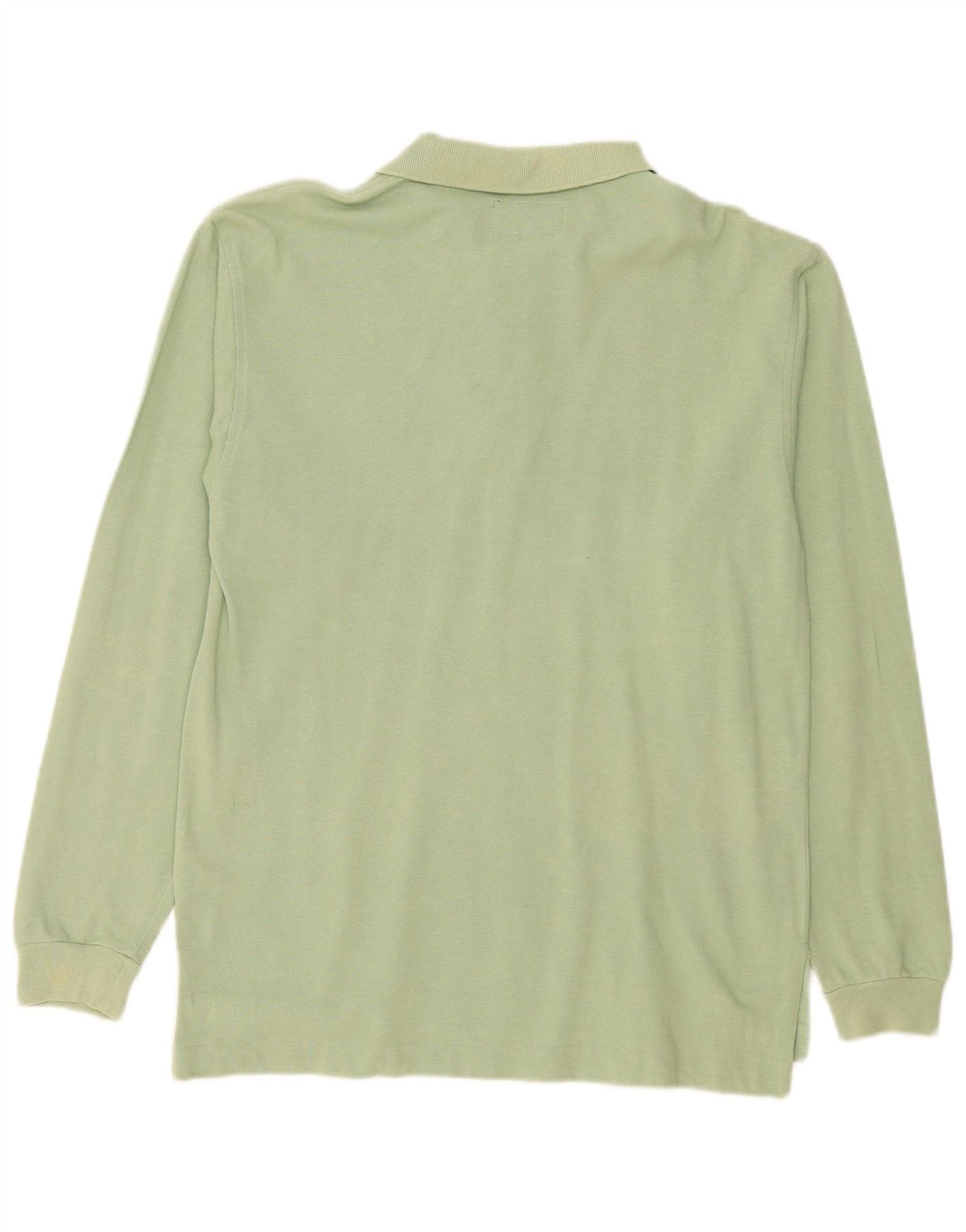Polo da uomo a maniche lunghe Charro in cotone verde medio