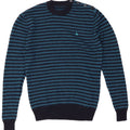JACK WILLS Maglione da uomo girocollo piccolo in lana a righe blu navy