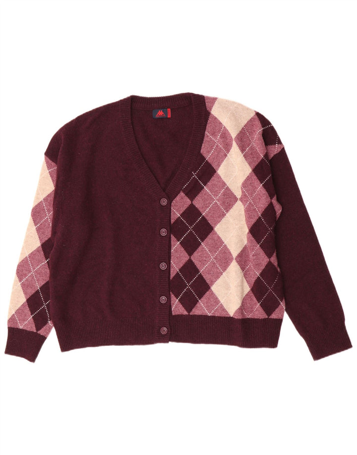Maglione cardigan oversize da donna Kappa UK 18 XL Maroon Argyle/Diamond