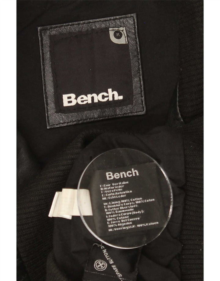 Giacca in pelle militare da uomo Bench UK 38 media nera