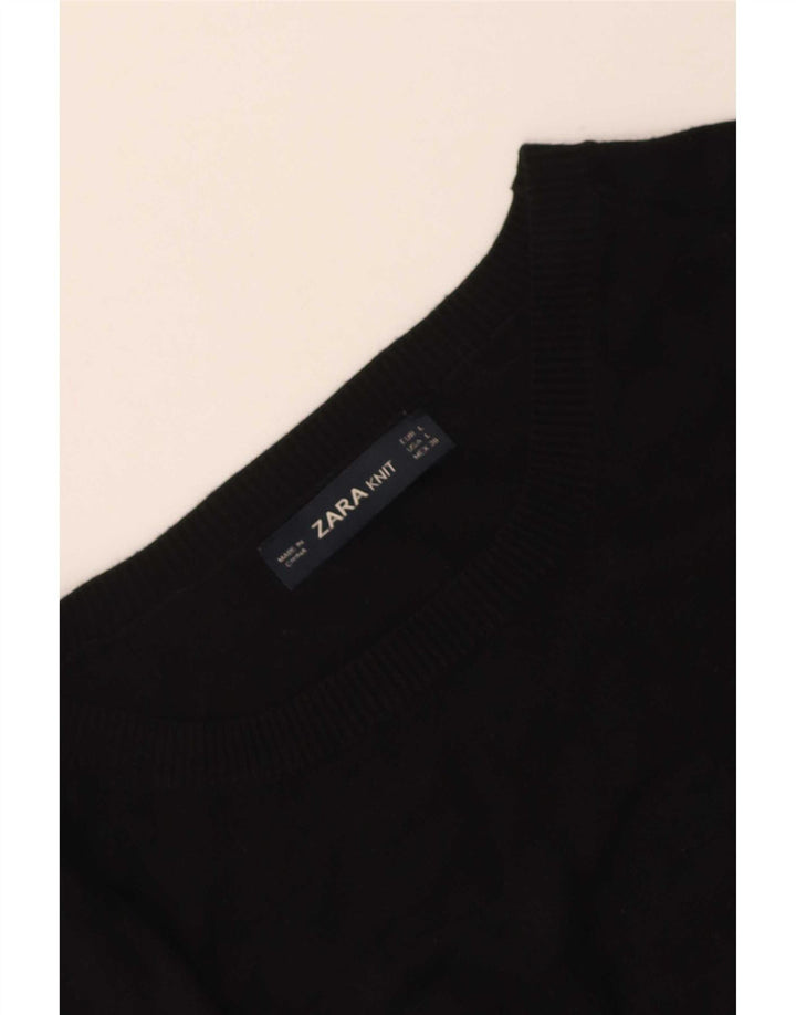 Maglione maglione con scollo a barca da donna Zara UK 14 grande nero