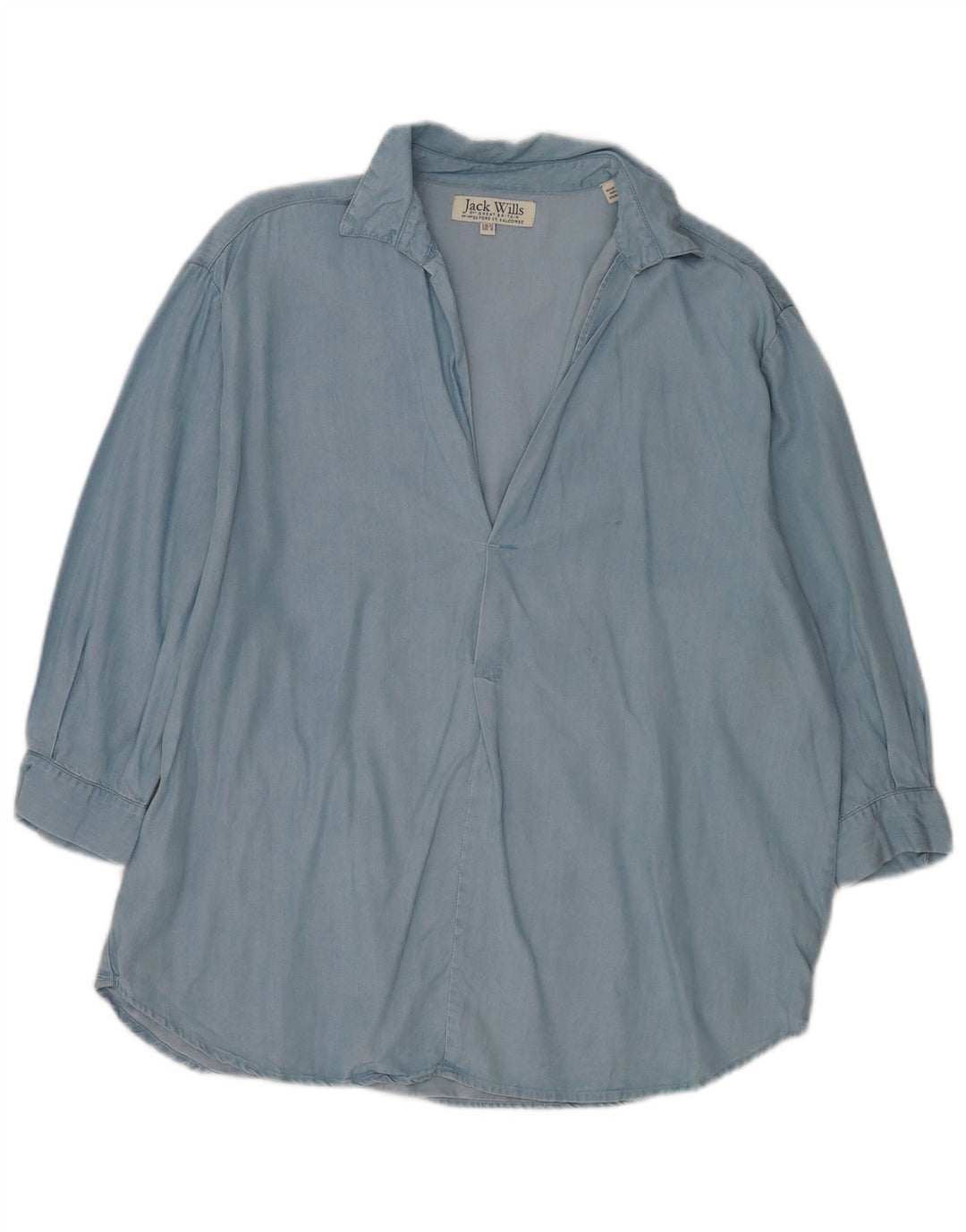 Camicia pullover oversize con maniche a 3/4 da donna Jack Wills UK 12 Blu medio