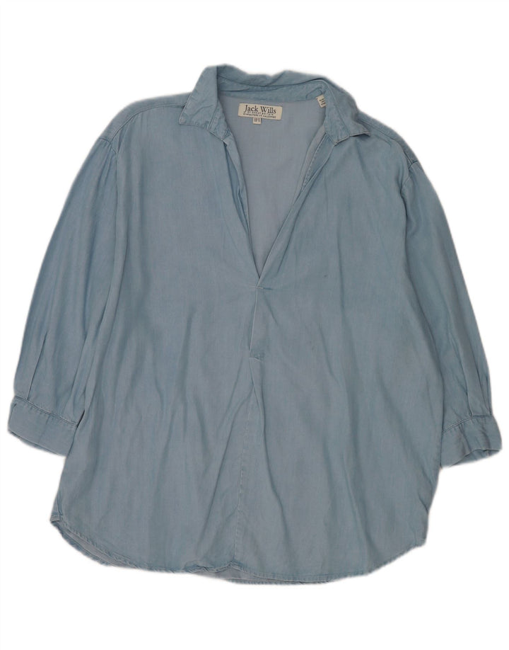 Camicia pullover oversize con maniche a 3/4 da donna Jack Wills UK 12 Blu medio