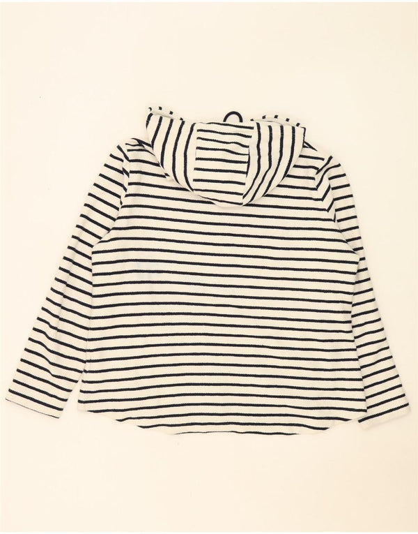 Maglione con cappuccio e zip da donna Weird Fish UK 16 Grande cotone a righe bianche