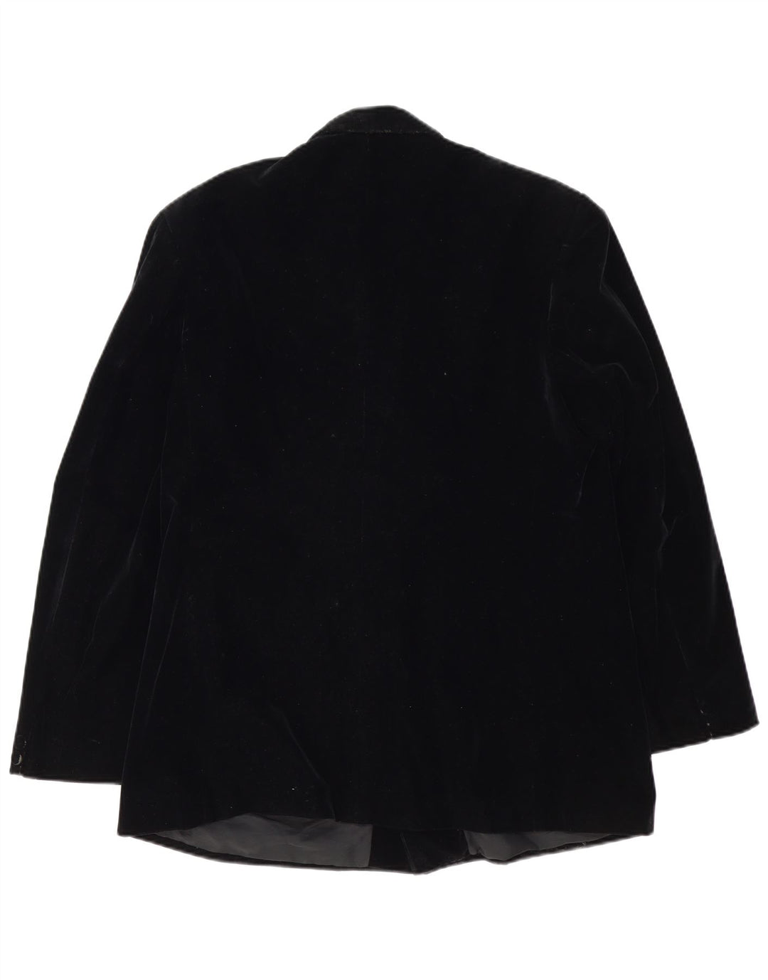 Giacca blazer doppiopetto in velluto vintage da uomo UK 40 grande nera