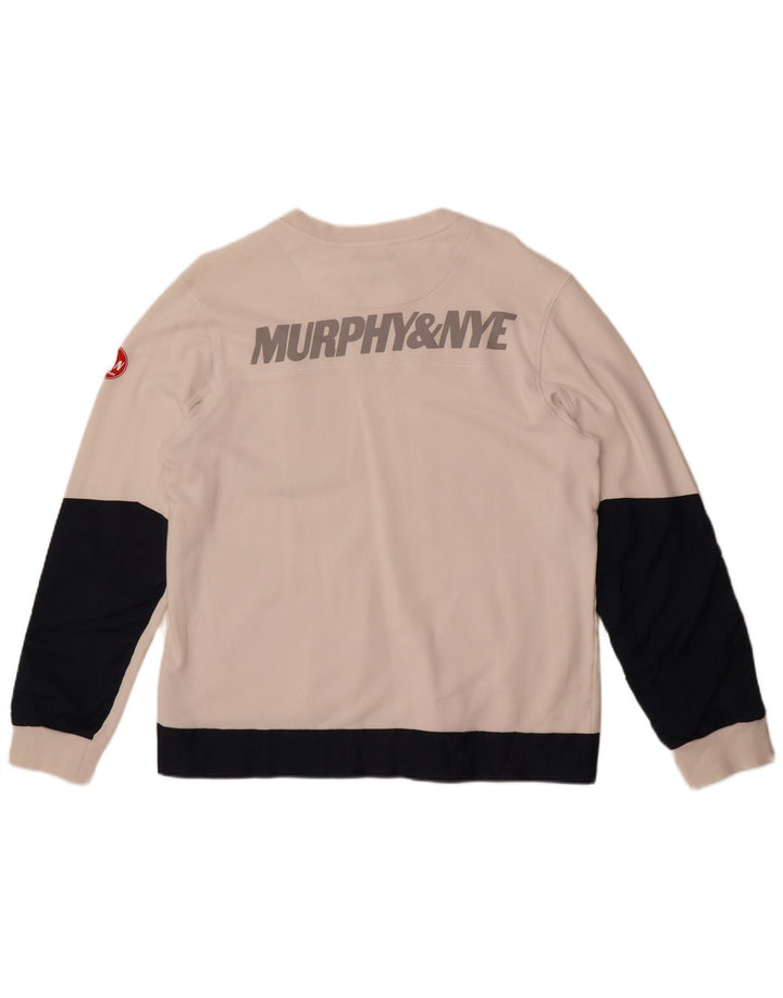 Murphy & Nye Felpa da uomo Sailmakers Maglione grande bianco a blocchi di colore