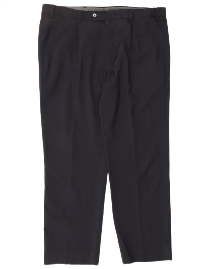 MARKS & SPENCER Mens Regular Fit Pegged Suit Trousers W38 L29 Navy Blue