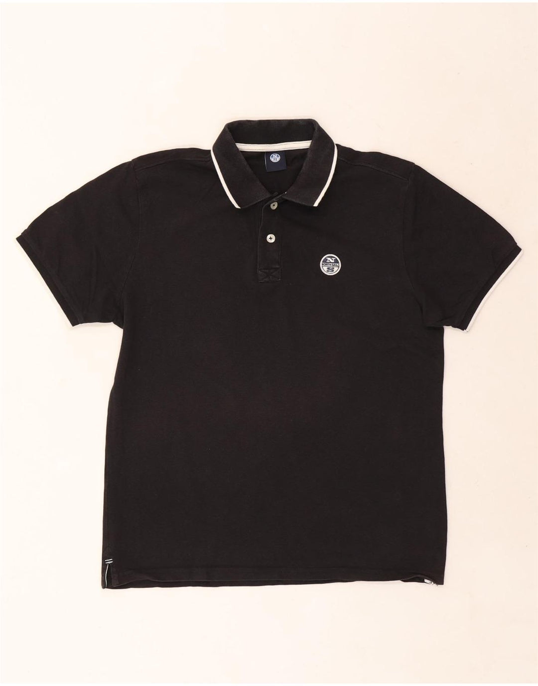Polo da uomo North Sails in cotone nero medio