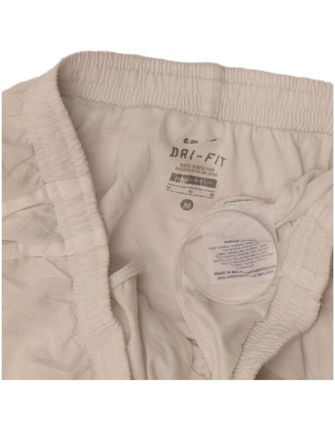 Pantaloncini sportivi NIKE Dri Fit da donna UK 14 poliestere bianco medio