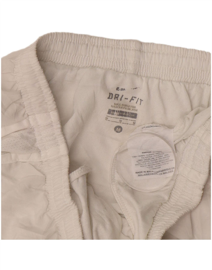Pantaloncini sportivi NIKE Dri Fit da donna UK 14 poliestere bianco medio
