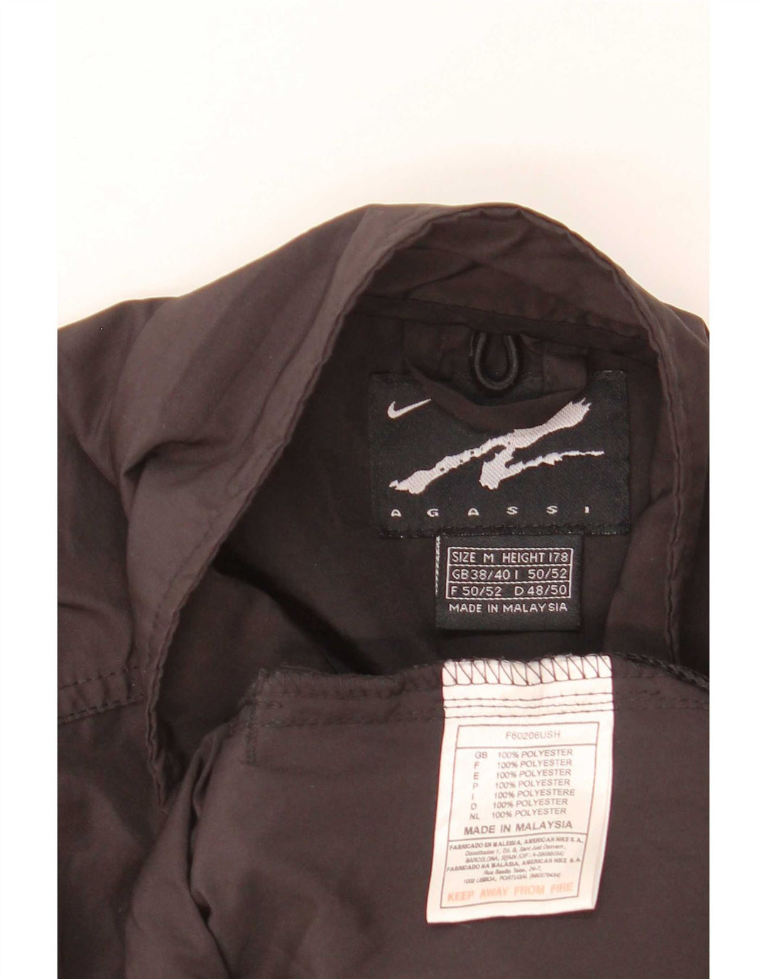 Giacca da tuta Nike Andre Agassi da uomo UK 38/40 media nera