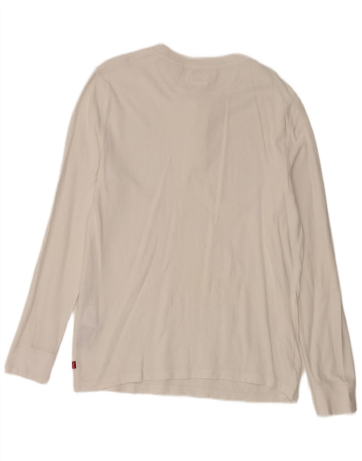 Levi's Maglia da uomo a maniche lunghe in cotone bianco medio