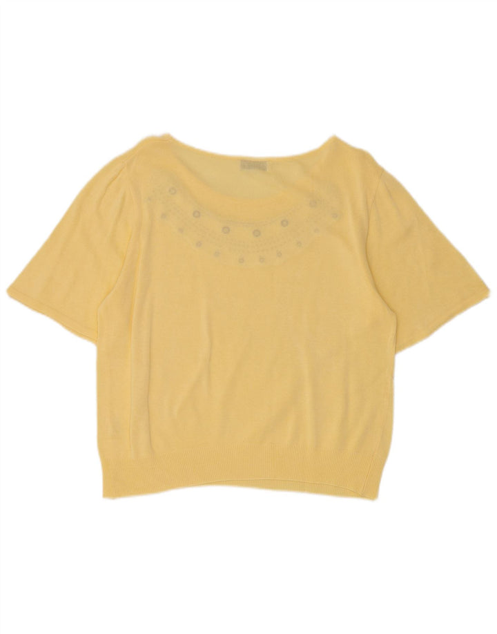 Maglione maglione con scollo a barca da donna St. Georges UK 12 giallo medio