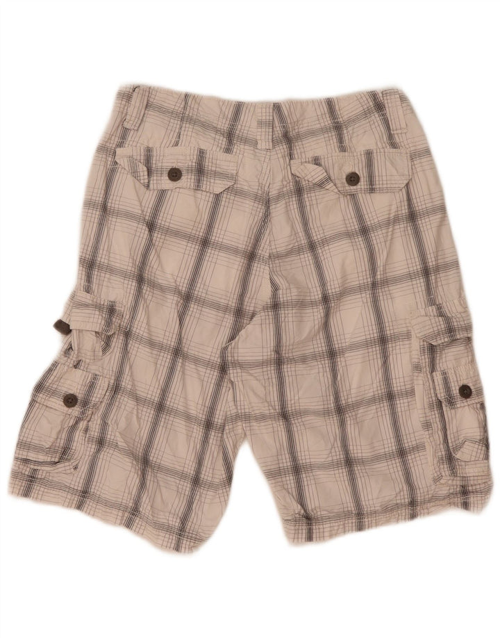 Pantaloncini cargo da uomo Lee W32 in cotone scozzese medio bianco