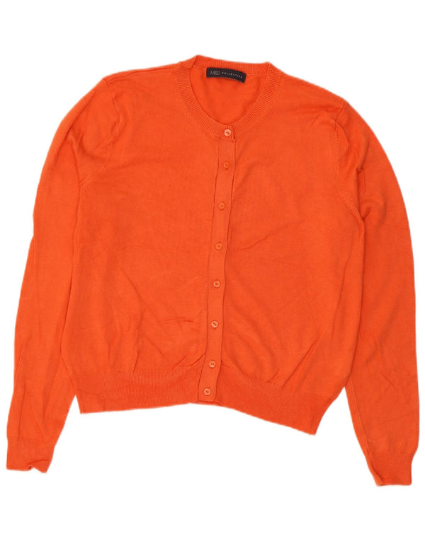 Maglione cardigan corto da donna Marks & Spencer UK 14 Viscosa arancione medio