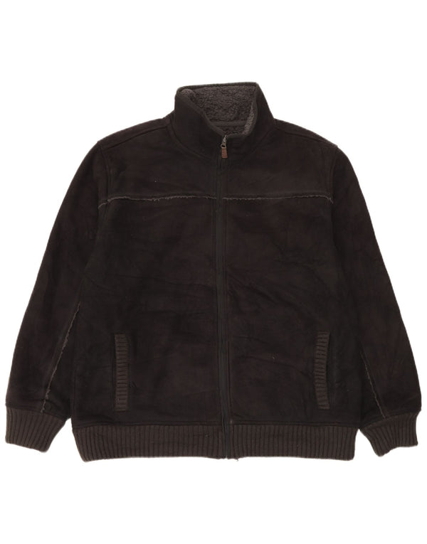Giacca in pile Sherpa da uomo Marks & Spencer UK 40 grande poliestere nero