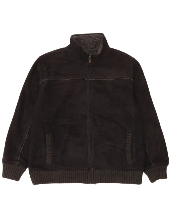 Giacca in pile Sherpa da uomo Marks & Spencer UK 40 grande poliestere nero