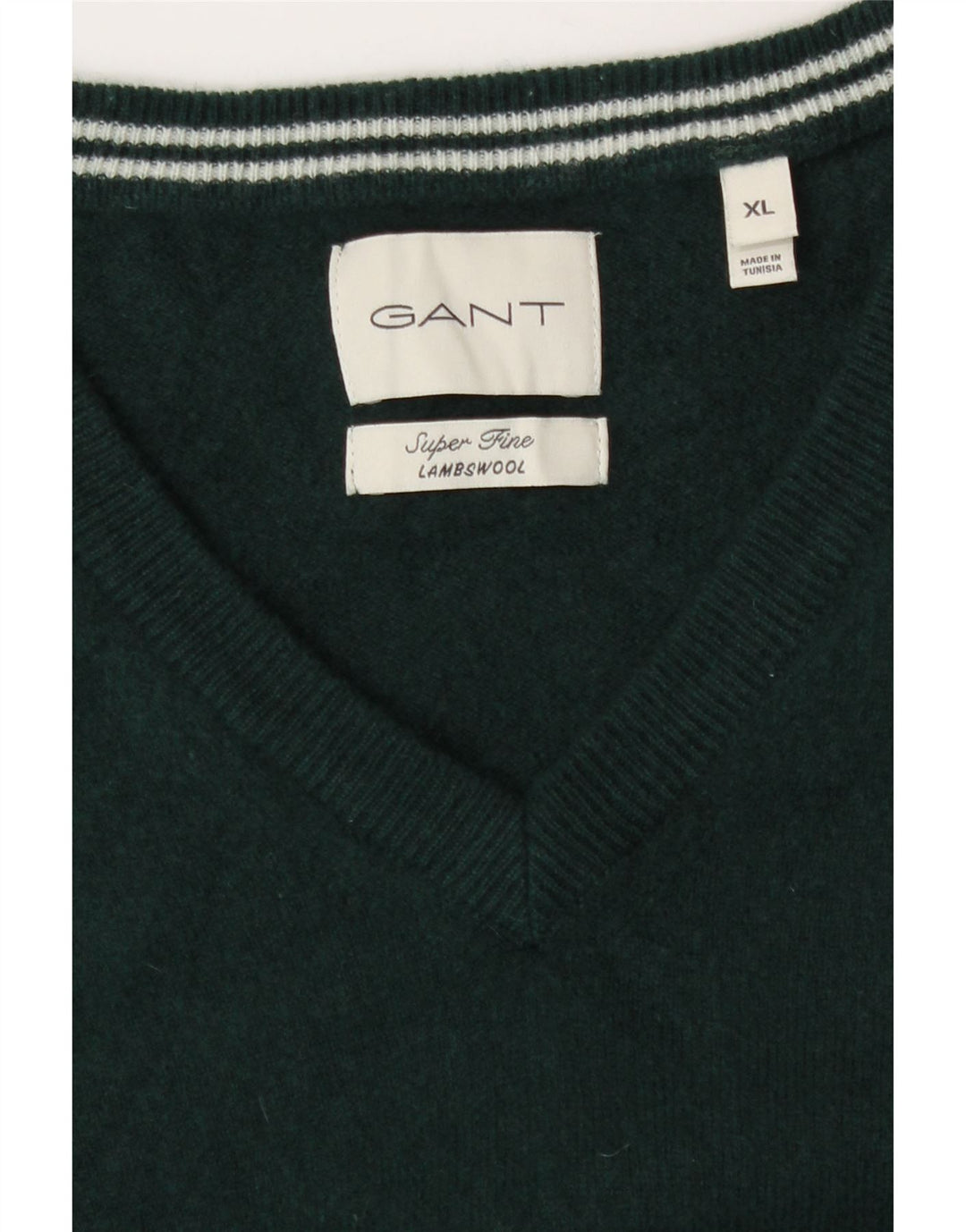 Maglione Gant da ragazzo con scollo a V 15-16 anni XL Lana d'agnello verde